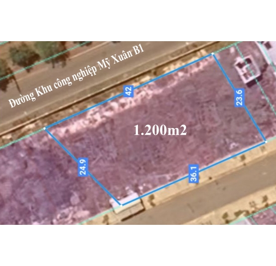 Bán 1.206 m² Đất Mặt Tiền - Đường khu công nghiệp Mỹ Xuân B1. Thị Xã Phú Mỹ - Bà Rịa Vũng Tàu