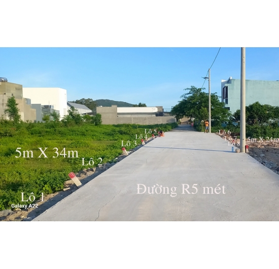BÁN 5 LÔ ĐẤT FO - 5mx34m (100TC) - Đường Chân Tiên -  TT An Ngãi - Long Điền - Bà Rịa Vũng Tàu