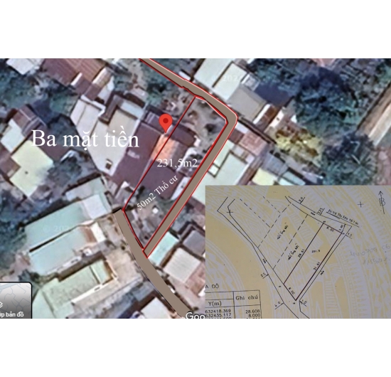 BÁN NHÀ CẤP 4 - DIỆN TÍCH 231M2 - 3 MẶT TIỀN ĐƯỜNG BÊ TÔNG - TRUNG TÂM DÂN CƯ  TT LONG ĐIỀN - BÀ RỊA VŨNG TÀU