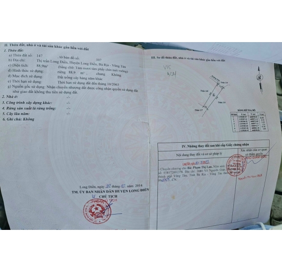 Đất bán -450tr - Sổ Riêng - Thị trấn Long Điền - H Long Điền - Bà Rịa Vũng Tàu